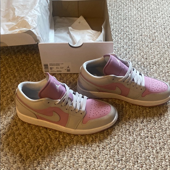 Women's Pink and Gray Jordan Sneakers - Picture 1 of 6